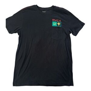 NEW RVCA x HIC Hawaiian Island Creations Mens T-Shirt Black Size Small